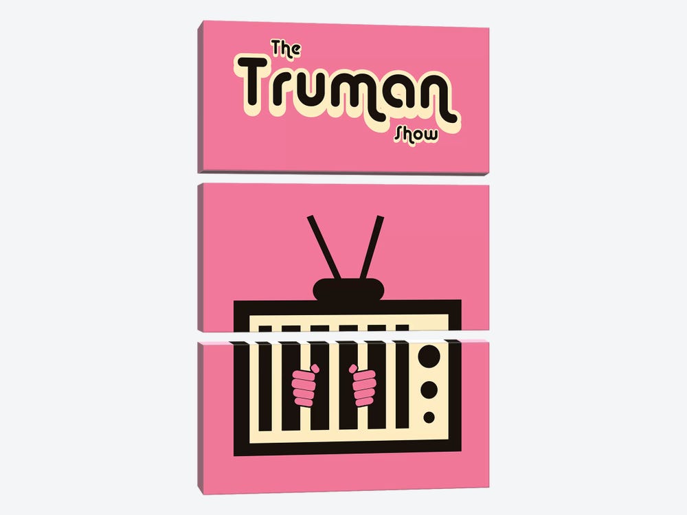 The Truman Show Minimalist Poster - Free Truman  by Popate 3-piece Canvas Print
