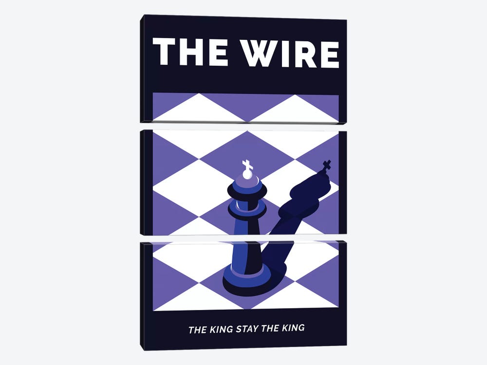 The Wire Alternative Poster - The King Stay The King  by Popate 3-piece Canvas Wall Art
