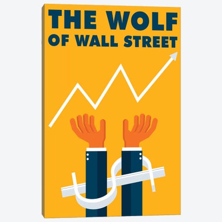 The Wolf of Wall Street Minimalist Poster  Canvas Print #PTE222} by Popate Canvas Artwork