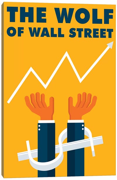 The Wolf of Wall Street Minimalist Poster  Canvas Art Print - Dramas Minimalist Movie Posters