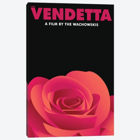 V for Vendetta Minimalist Poster - Violet Carson  Canvas Print #PTE226} by Popate Art Print