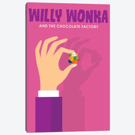 Willy Wonka and The Chocolate Factory Minimalist Poster  Canvas Print #PTE230} by Popate Art Print