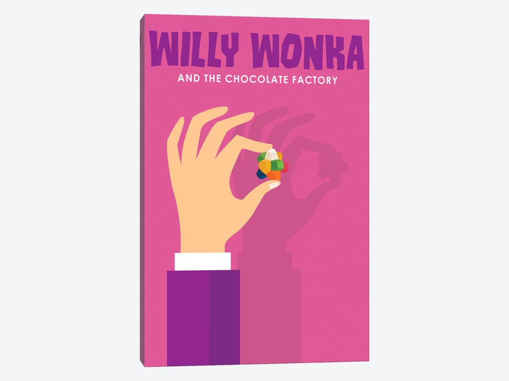 Willy Wonka and The Chocolate Factory Minimalist Poster  by Popate 1-piece Canvas Wall Art