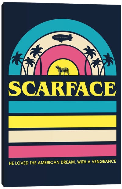 Scarface Vintage Poster Canvas Art Print - Tropics to the Max