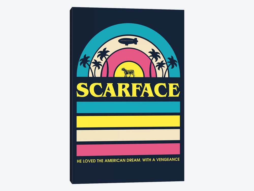 Scarface Vintage Poster by Popate 1-piece Canvas Art