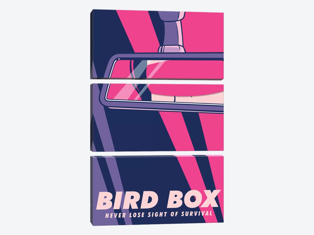 Birdbox Pop Art Poster  by Popate 3-piece Canvas Print