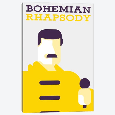 Bohemian Rhapsody Minimalist Poster  - Freddie Mercury Canvas Print #PTE239} by Popate Canvas Print