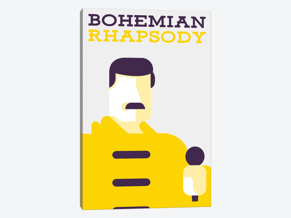 Bohemian Rhapsody Minimalist Poster  - Freddie Mercury by Popate 1-piece Canvas Art Print