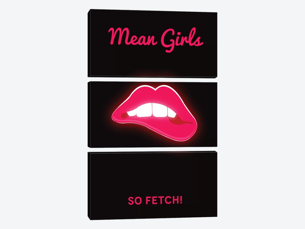 Mean Girls Minimalist Poster  - Lips by Popate 3-piece Canvas Artwork
