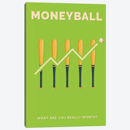 Moneyball Minimalist Poster  Canvas Print #PTE244} by Popate Canvas Art Print