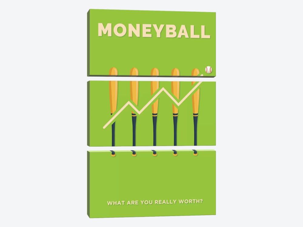 Moneyball Minimalist Poster  by Popate 3-piece Canvas Print
