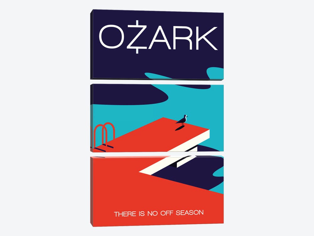 Ozark Minimalist Poster  - Off Season by Popate 3-piece Canvas Wall Art