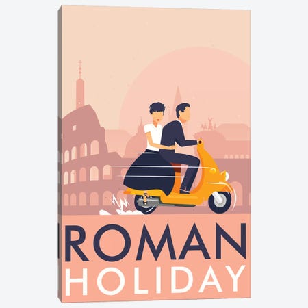 Roman Holiday Minimalist Poster  Canvas Print #PTE246} by Popate Canvas Print
