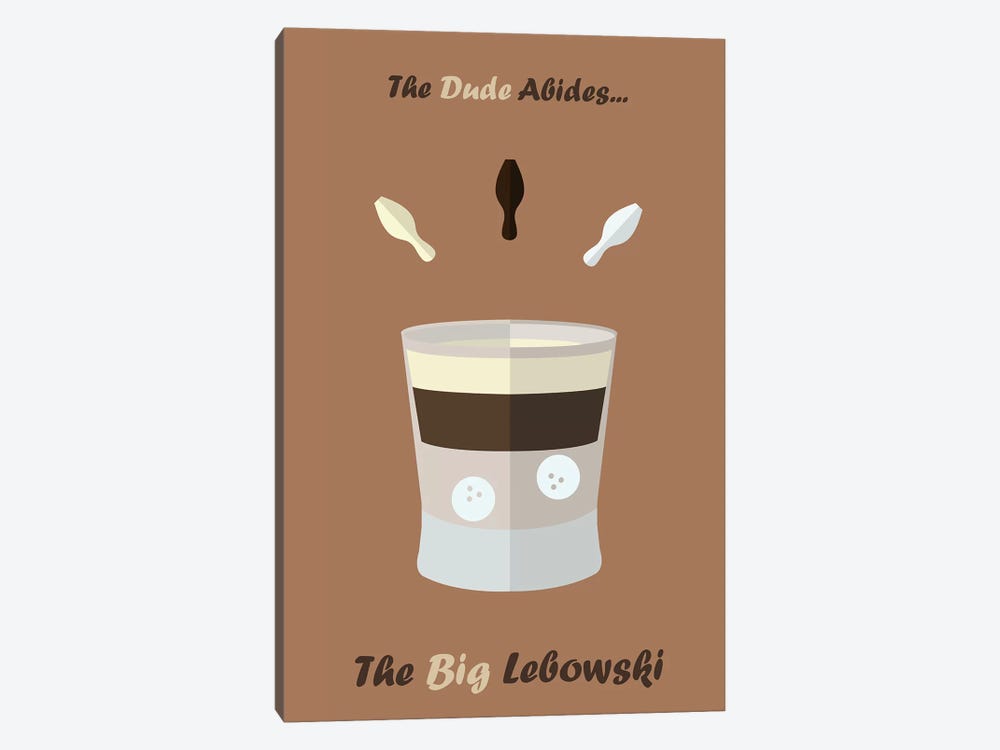 The Big Lebowski Minimalist Poster  - White Russian by Popate 1-piece Canvas Art
