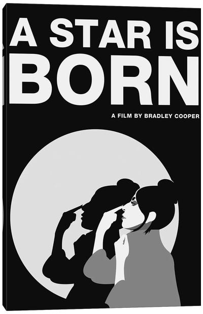 A Star is Born Alternative Poster - Ally Black and White Canvas Art Print - Popate