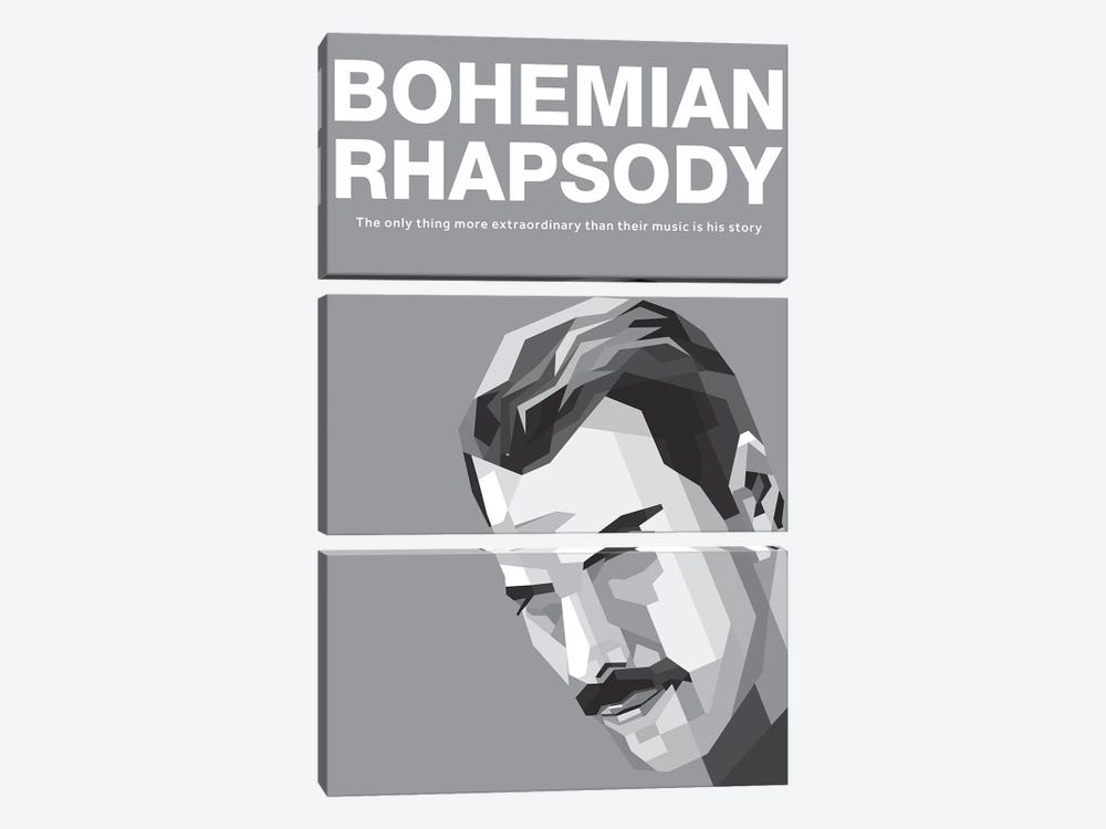 Bohemian Rhapsody Alternative Poster - Freddy by Popate 3-piece Canvas Wall Art