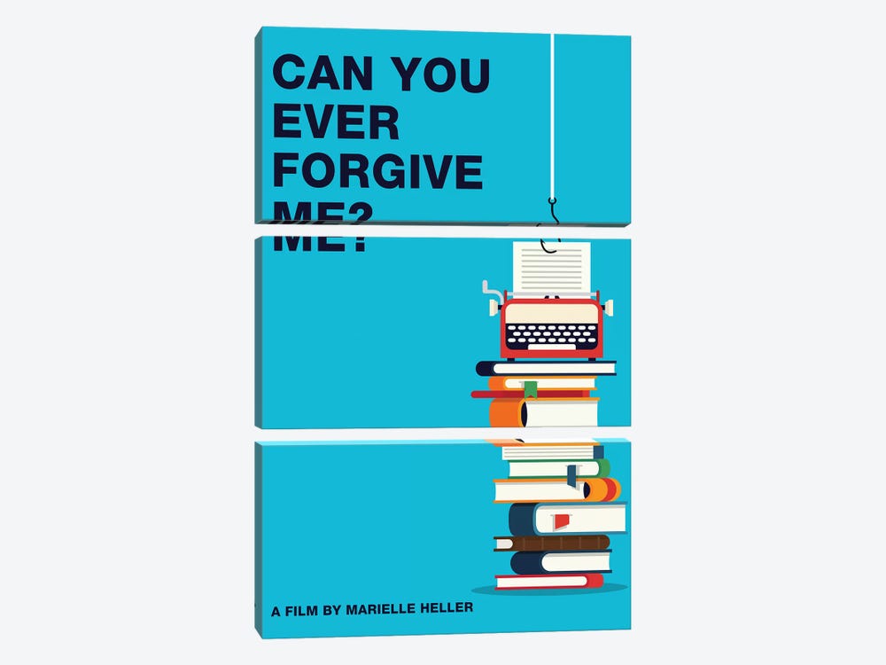 Can You Ever Forgive Me Minimalist Poster Color by Popate 3-piece Canvas Wall Art