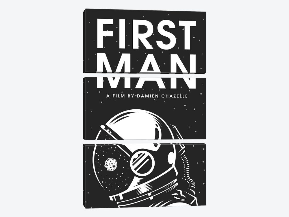 First Man Minimalist Poster by Popate 3-piece Canvas Wall Art