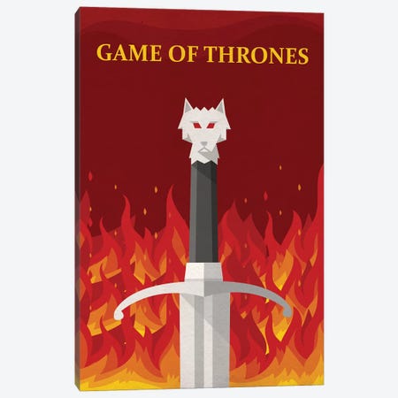 Game of Thrones Minimalist Poster - Jon Meets Daenerys Canvas Print #PTE258} by Popate Canvas Print