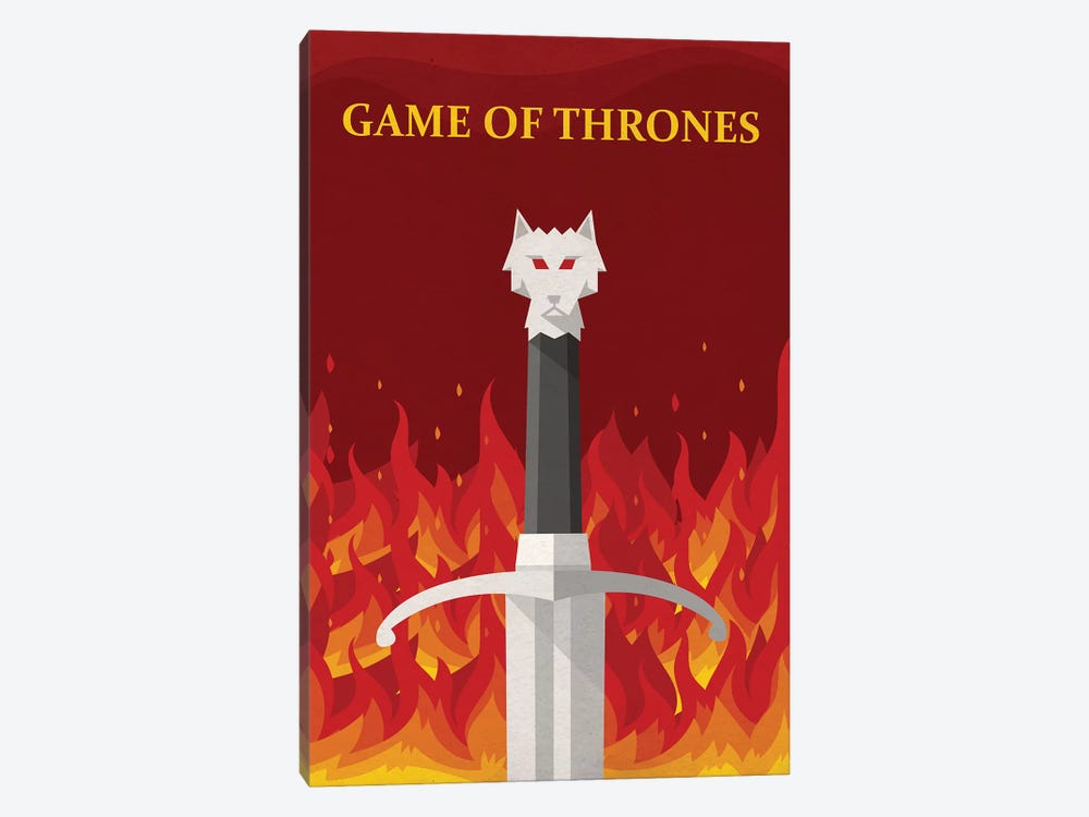 Game of Thrones Minimalist Poster - Jon Meets Daenerys by Popate 1-piece Canvas Artwork
