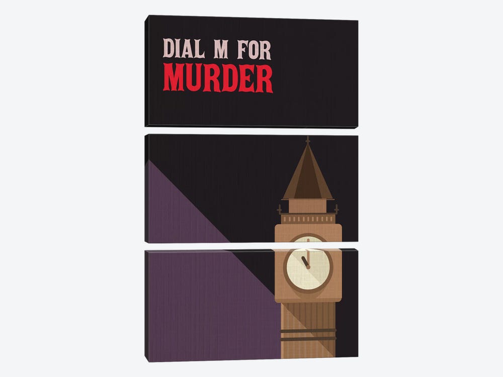Dial M For Murder Vintage Poster by Popate 3-piece Canvas Art Print