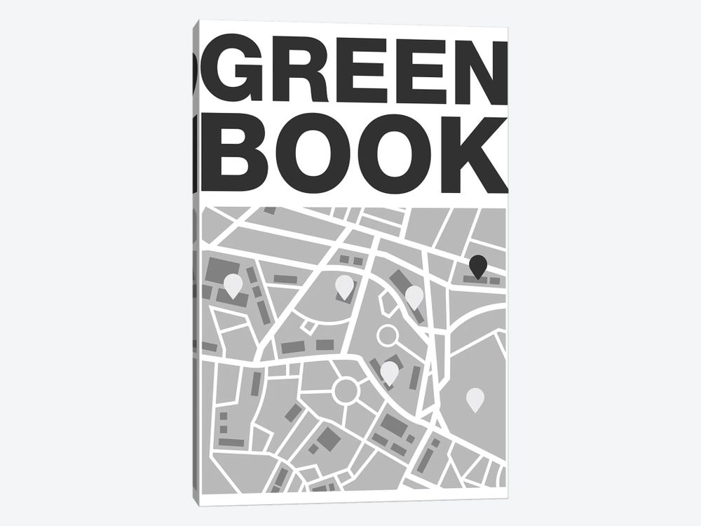 Green Book Minimalist Poster - Map by Popate 1-piece Canvas Print