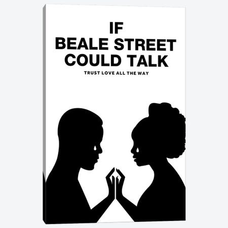 If Beale Street Could Talk Minimalist Poster - Black and White Canvas Print #PTE261} by Popate Canvas Wall Art