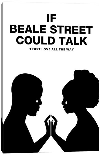 If Beale Street Could Talk Minimalist Poster - Black and White Canvas Art Print - Crime & Gangster Movie Art