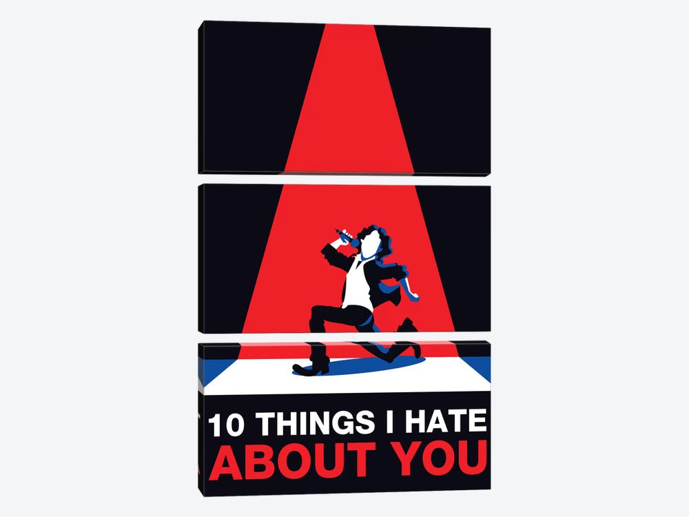 10 Things I Hate About You Minimalist Poster by Popate 3-piece Canvas Print