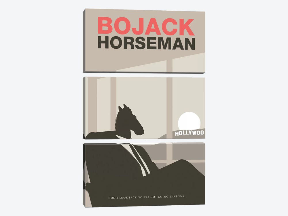 Bojack Horseman Minimalist Poster by Popate 3-piece Canvas Wall Art