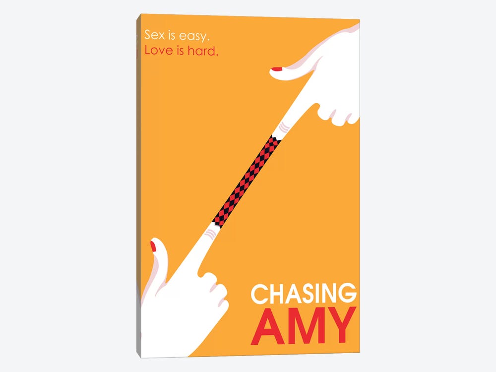 Chasing Amy Mininmalist Poster by Popate 1-piece Canvas Wall Art