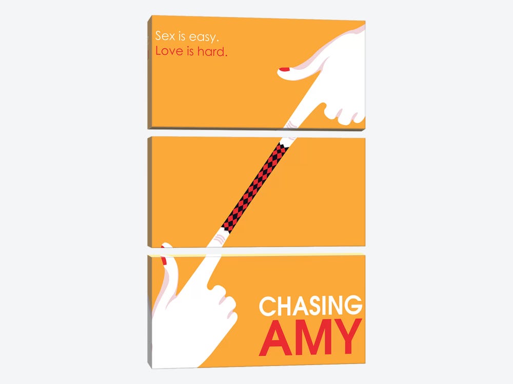 Chasing Amy Mininmalist Poster by Popate 3-piece Canvas Wall Art