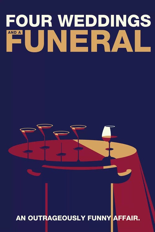 Four Weddings and a Funeral Minimalist Poster