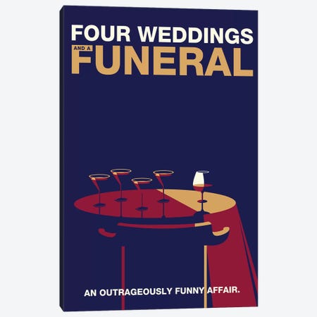 Four Weddings and a Funeral Minimalist Poster Canvas Print #PTE272} by Popate Canvas Print