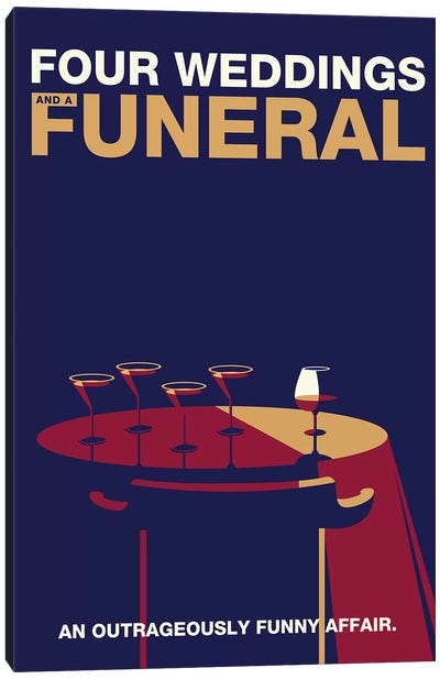 Four Weddings and a Funeral Minimalist Poster Canvas Art Print - Popate