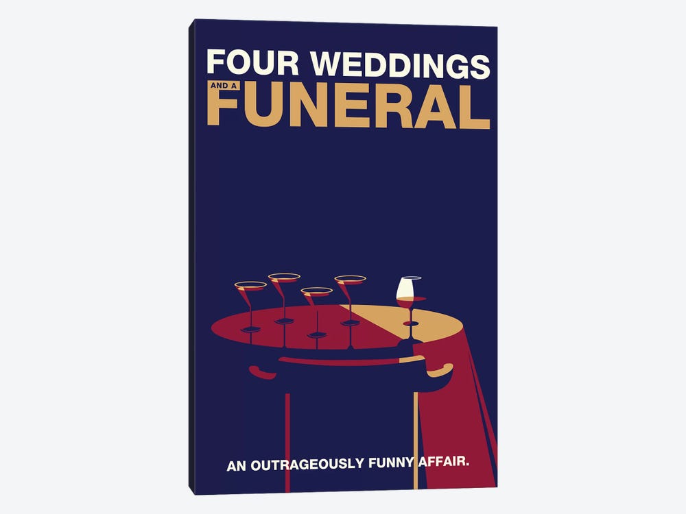 Four Weddings and a Funeral Minimalist Poster by Popate 1-piece Canvas Artwork