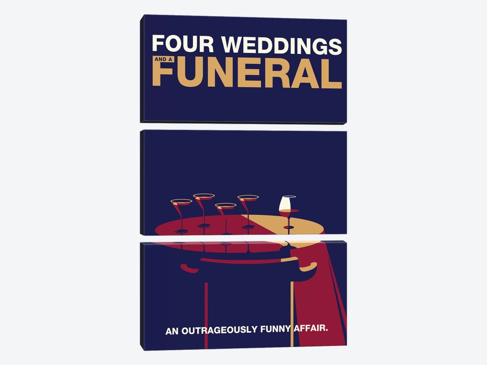 Four Weddings and a Funeral Minimalist Poster by Popate 3-piece Canvas Art