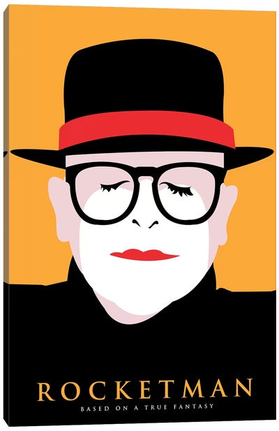 Rocketman Minimalist Poster Canvas Art Print - Elton John