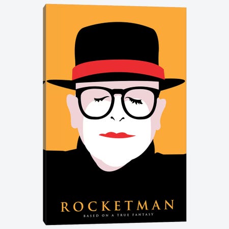 Rocketman Minimalist Poster Canvas Print #PTE276} by Popate Canvas Artwork