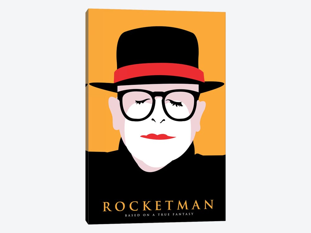 Rocketman Minimalist Poster by Popate 1-piece Canvas Art