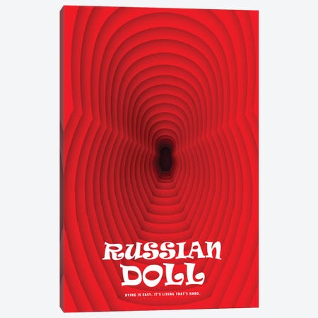 Russian Doll Minimalist Poster Canvas Print #PTE277} by Popate Canvas Wall Art