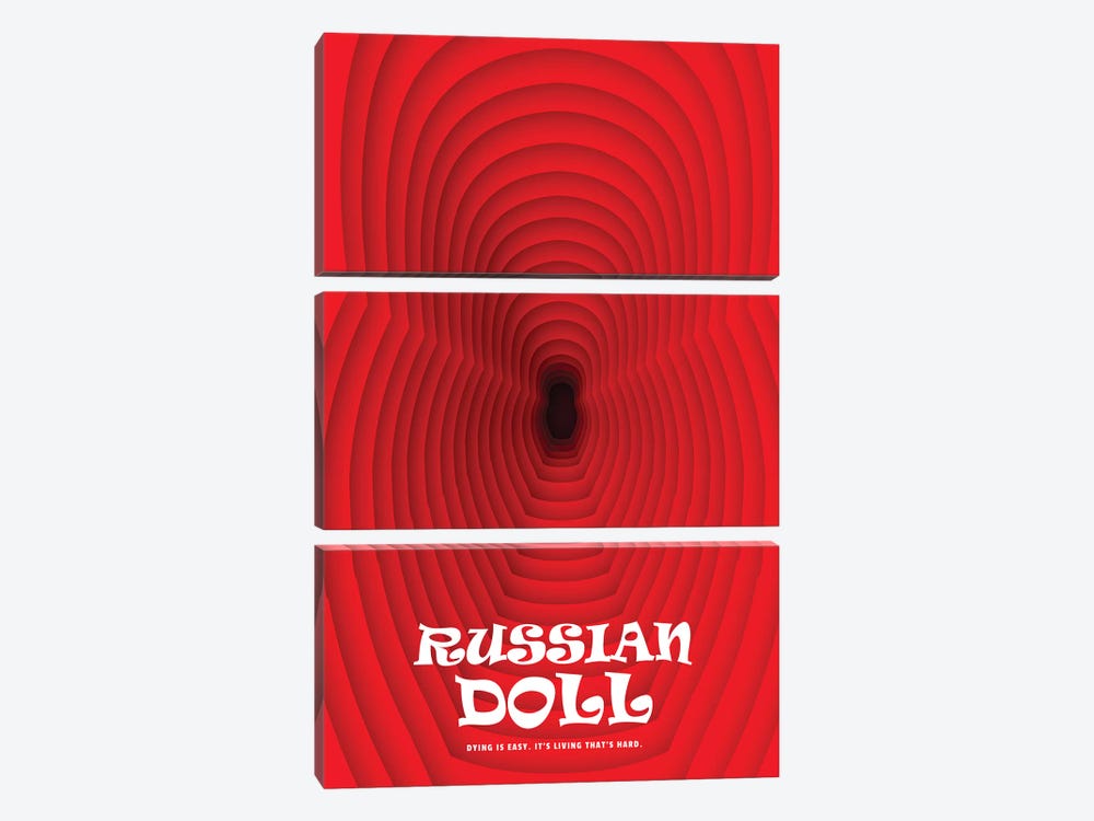 Russian Doll Minimalist Poster by Popate 3-piece Canvas Art Print