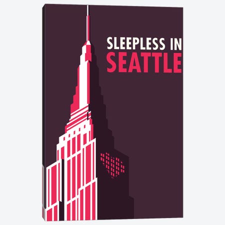 Sleepless in Seattle Minimalist Poster Canvas Print #PTE279} by Popate Art Print