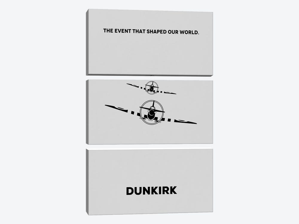 Dunkirk Minimalist Poster by Popate 3-piece Canvas Print