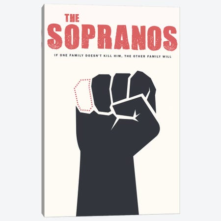 The Sopranos Minimalist Poster Canvas Print #PTE281} by Popate Canvas Art