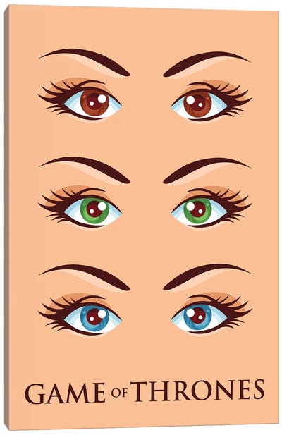 Game of Thrones Alternative Poster - Brown Eyes, Green Eyes, Blue Eyes Canvas Art Print - Drama TV Show Art