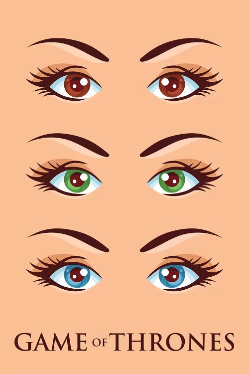 Game of Thrones Alternative Poster - Brown Eyes, Green Eyes, Blue Eyes