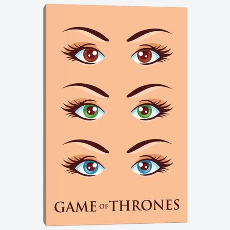 Game of Thrones Alternative Poster - Brown Eyes, Green Eyes, Blue Eyes Canvas Print #PTE283} by Popate Canvas Artwork
