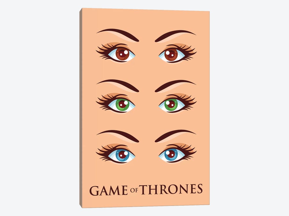 Game of Thrones Alternative Poster - Brown Eyes, Green Eyes, Blue Eyes by Popate 1-piece Canvas Wall Art