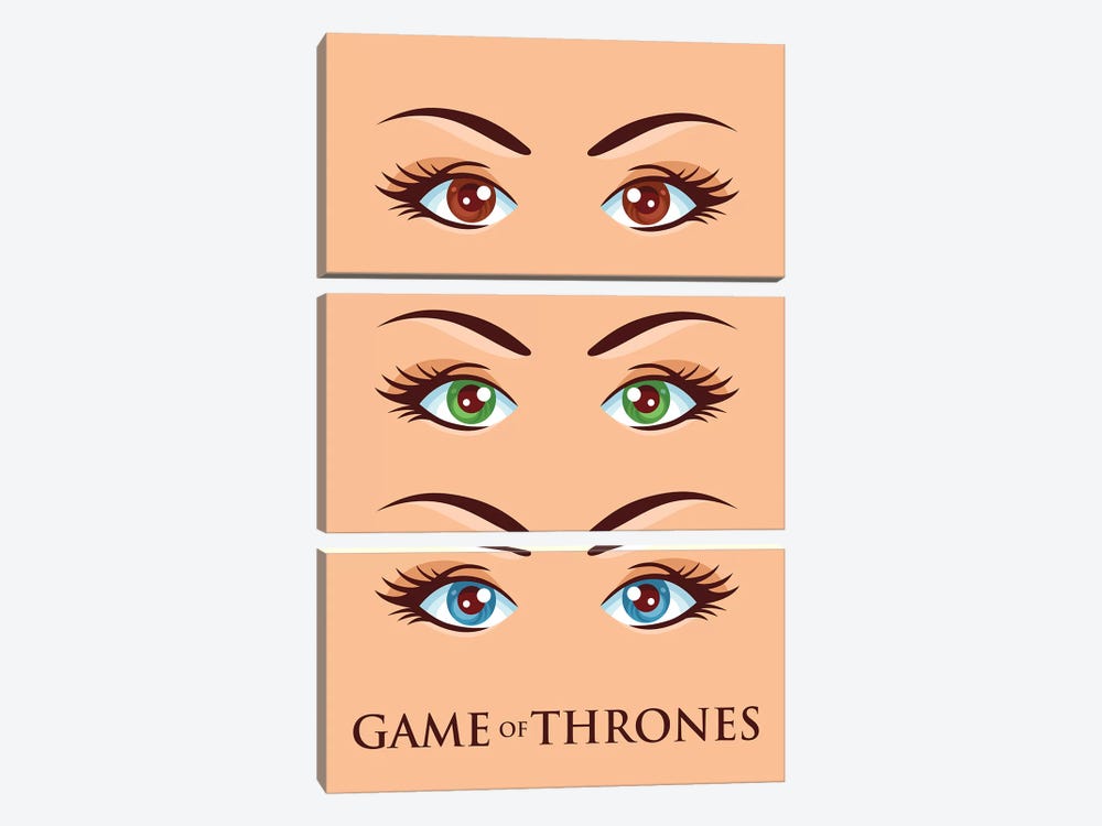 Game of Thrones Alternative Poster - Brown Eyes, Green Eyes, Blue Eyes by Popate 3-piece Canvas Artwork